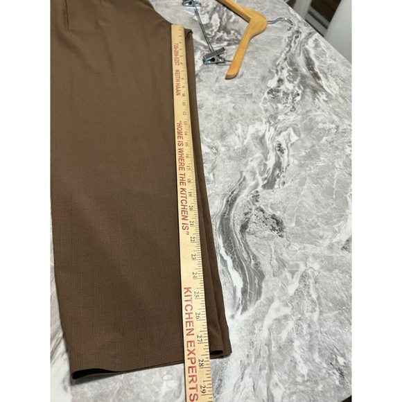 Women's Athleta Skyline Plaid Ankle Cropped Pants Size 12 Brown - Picture 12 of 12
